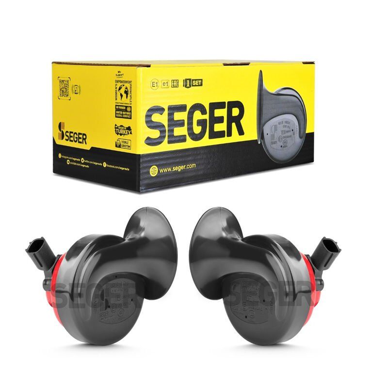SEGER-60B Salyangoz Korna 12V (Dadat), Kalın - İnce Ses Takım, Delphi 1530 Soket (Opel, Chevrolet)