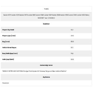 Form Metal 74953 Perkıns 12 Kanal 10 Diş 1986244) Marş Dişlisi