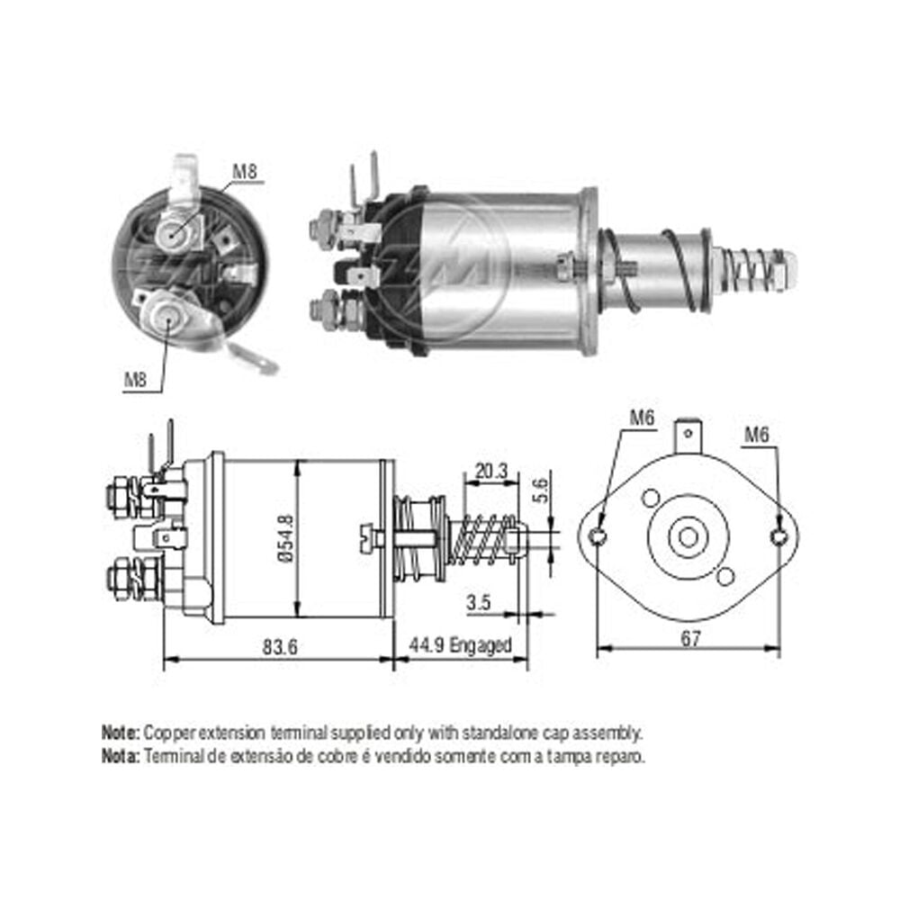 ZM 1615 Marş Otomatiği 12V Massey Ferguson