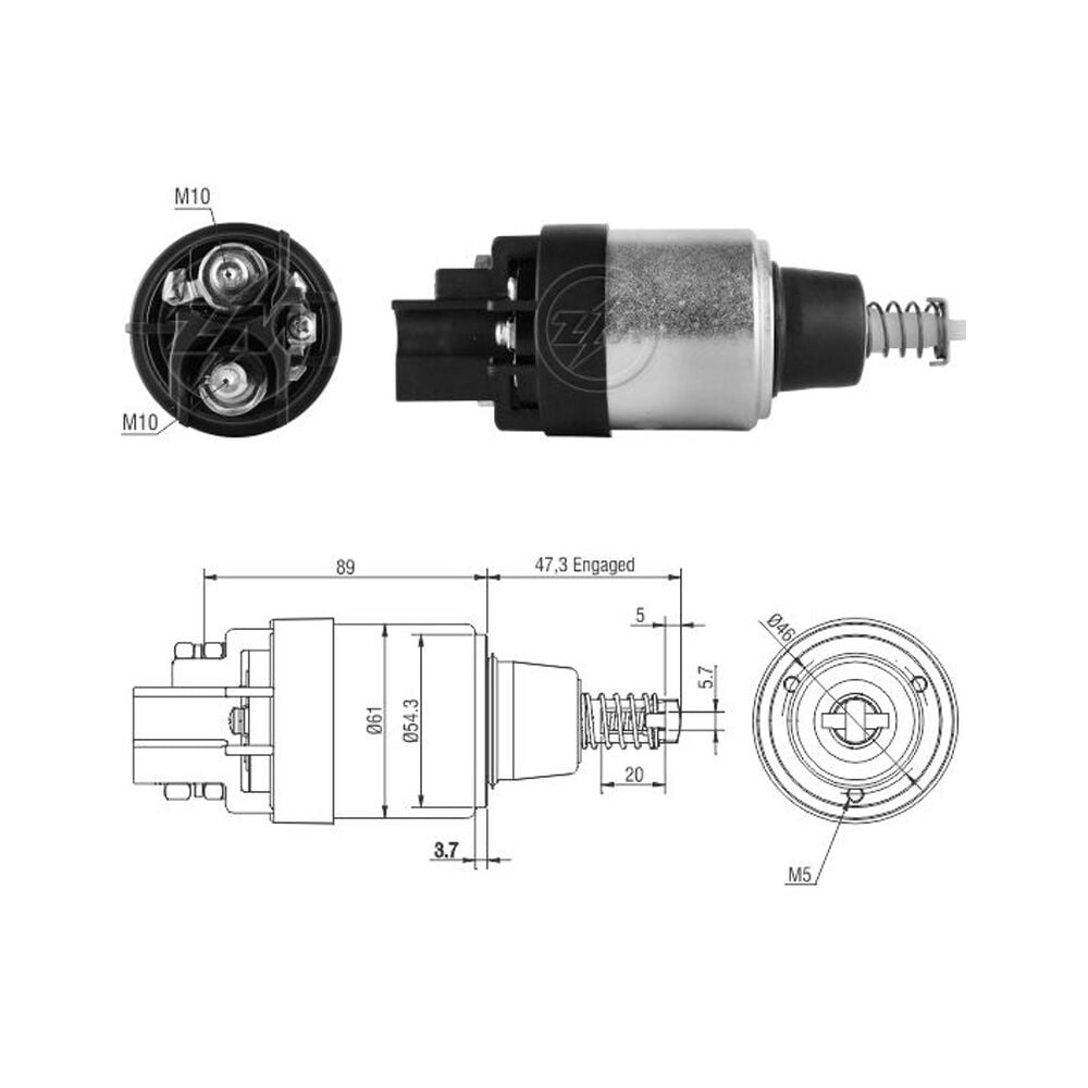 ZM 1648 Marş Otomatiği 12V Case - Dieci Agri - Fiat Iveco