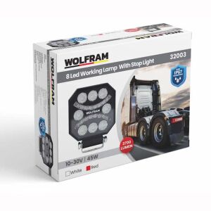 Led Çalışma Lambası Emojili 8 Led Beyaz + Sarı Sinyal Fonksiyonlu 10/30V E-Belgeli 24W+21W