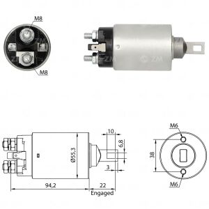 ZM 1891 Marş Otomatiği 12V Kia Besta - Bongo K2500 - K2700 - Pregio 2.7D