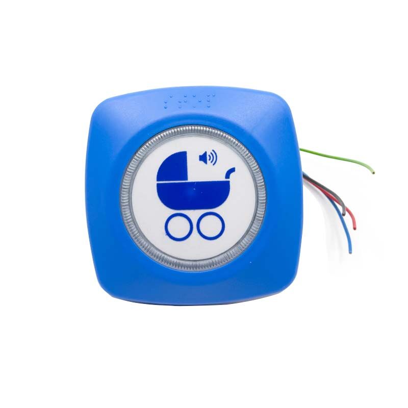 Sanel Otobüs Ve Trammvaylar İçin İkazlı Işıklı Buton Bebek Arabası Görselli Mavi Zemin