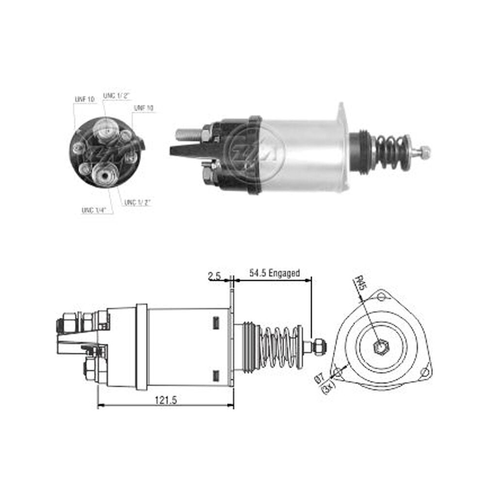 ZM 2352 Marş Otomatiği 12V 37MT Case - Massey Ferguson - New Holland Pistonlu