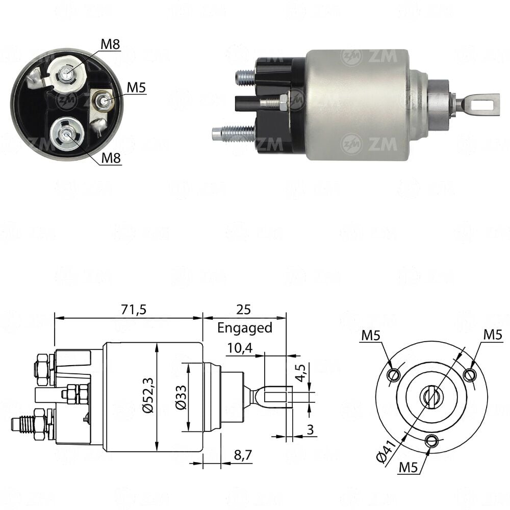 ZM 377 Marş Otomatiği 12V Citroen - Peugeot