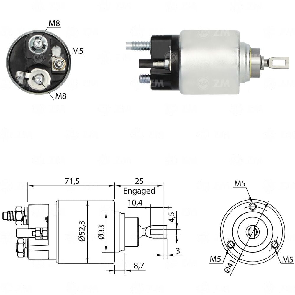 ZM 376 Marş Otomatiği 12V Citroen - Fiat - Lancia - Peugeot