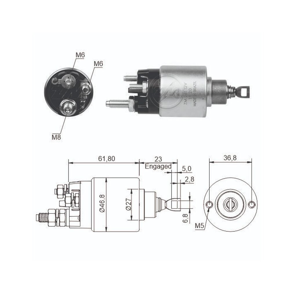 ZM 281 Marş Otomatiği 12V Fiat Albea Doblo Fiorino Siena Palio Punto Uno 1.4 Benzin