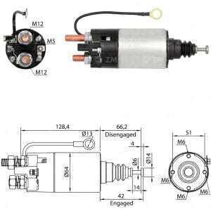 ZM 2842 Marş Otomatiği 12V 39MT Cummins Mercedes-Benz Kulaksız