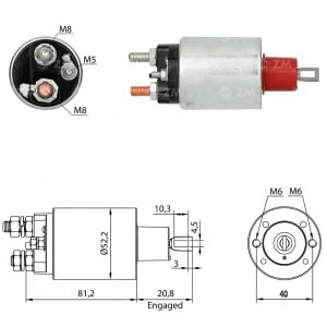 ZM 2485 Marş Otomatiği 12V Deutz Ford Massey Ferguson Peugeot