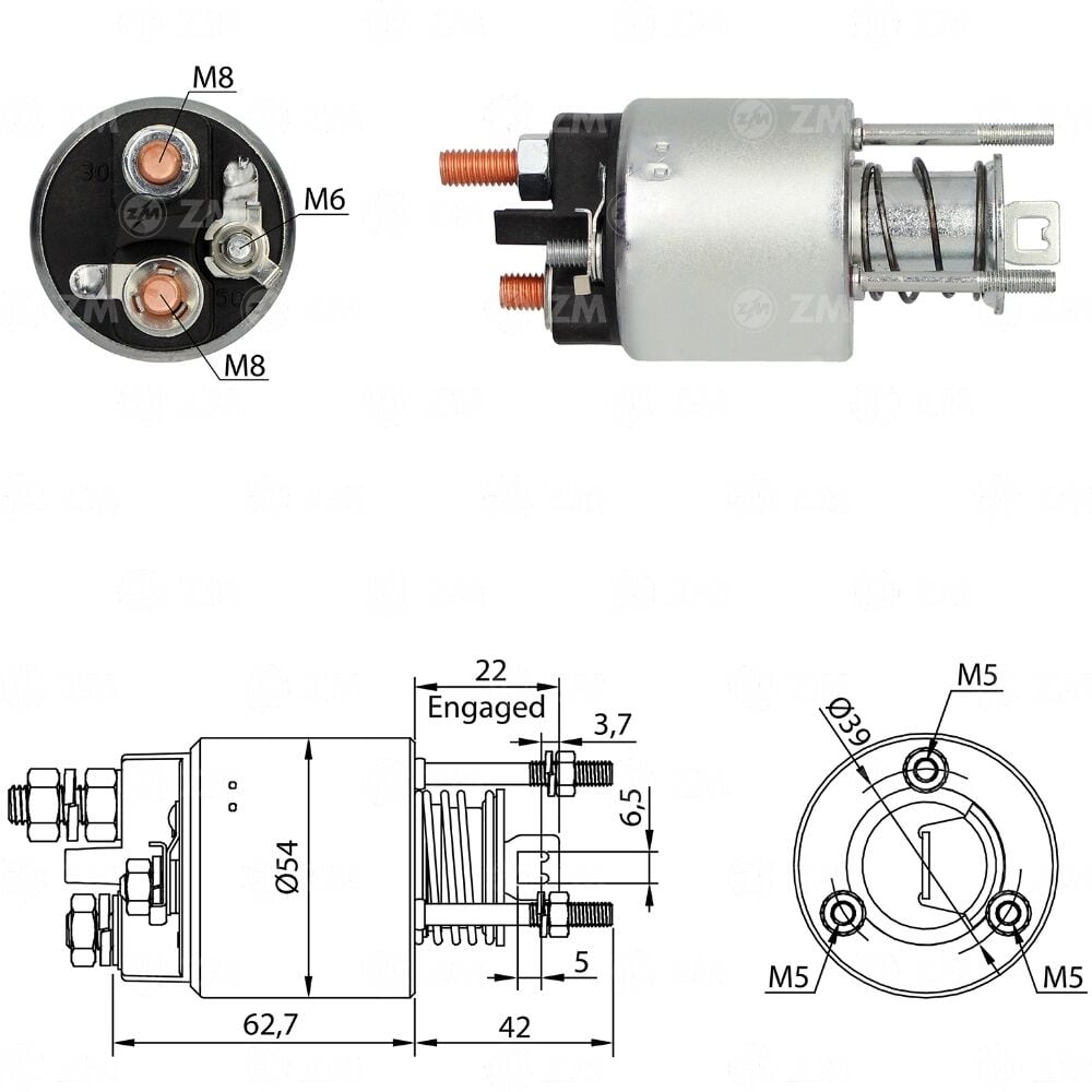 ZM 2595 Marş Otomatiği 12V Fiat Brava Bravo Marea Palio Siena Lancia Delta
