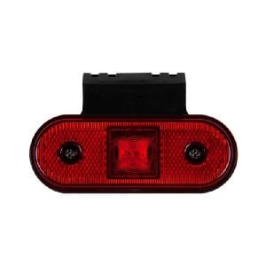 Oval İşaret Lamba Braketli 4 Led'Li 115Mm 12V-24V Kırmızı - FR0193-R