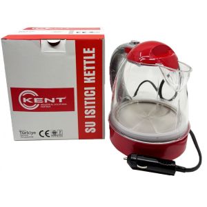 24V Araç İçi Kettle 1 Lt Kırmızı Oto Su Isıtıcı Çaydanlık