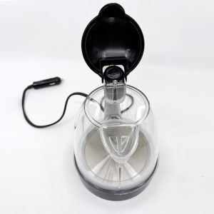 12V Araç İçi Kettle 1 Lt Siyah Oto Su Isıtıcı Çaydanlık