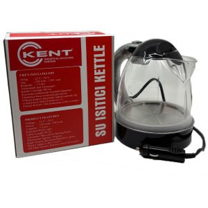 Kent 12 Volt Araç İçi Oto Su Isıtıcı Kettle Çaydanlık 1 Lt Siyah