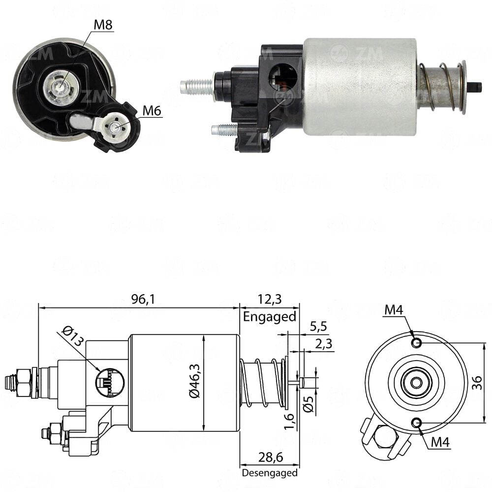 ZM 2665 Marş Otomatiği 12V Fiat Grand Siena Palio Siena Jeep Renegade