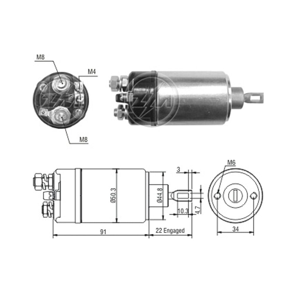 ZM 2629 Marş Otomatiği 12V Bukh Marine DV Saab H HG Series Volvo Penta Marine