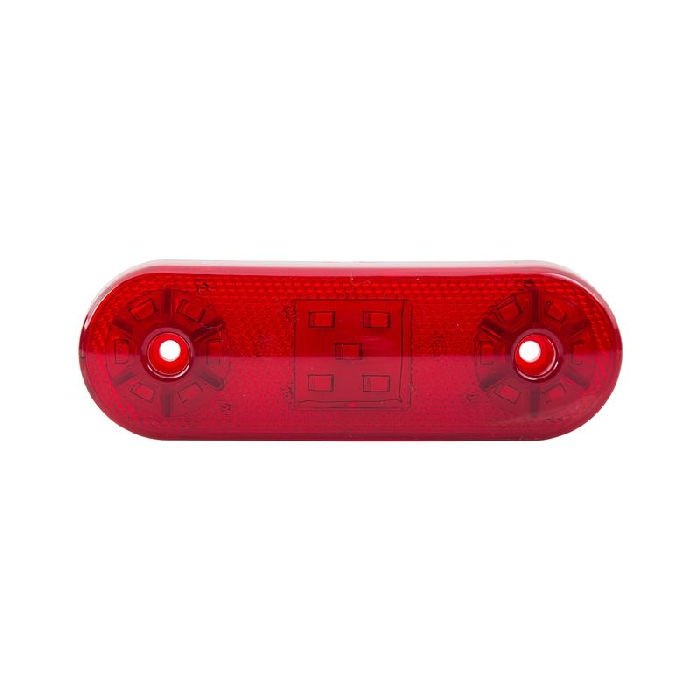 Oval Yan İşaret Lamba 17 Led'Li 113Mm 12V-24V Kırmızı - FR0314-R