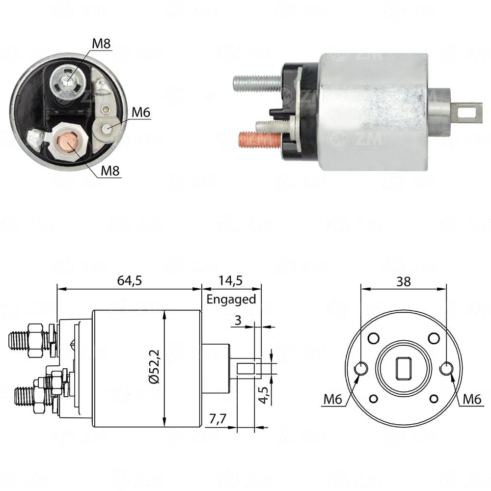 ZM 3484 Marş Otomatiği 12V Ford Courier Escort Fiesta Focus Mondeo Ranger Chevrolet Corsa