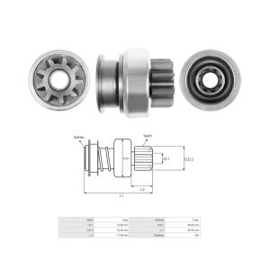 M191X43571 Mitsubishi Marş Dişlisi 9 Dıs Fuso Canter Fce81 / Feb71 / 4P10T4Fec Motor Euro 5 Motor (M1T31071 - M1T31072 - M1T31073)