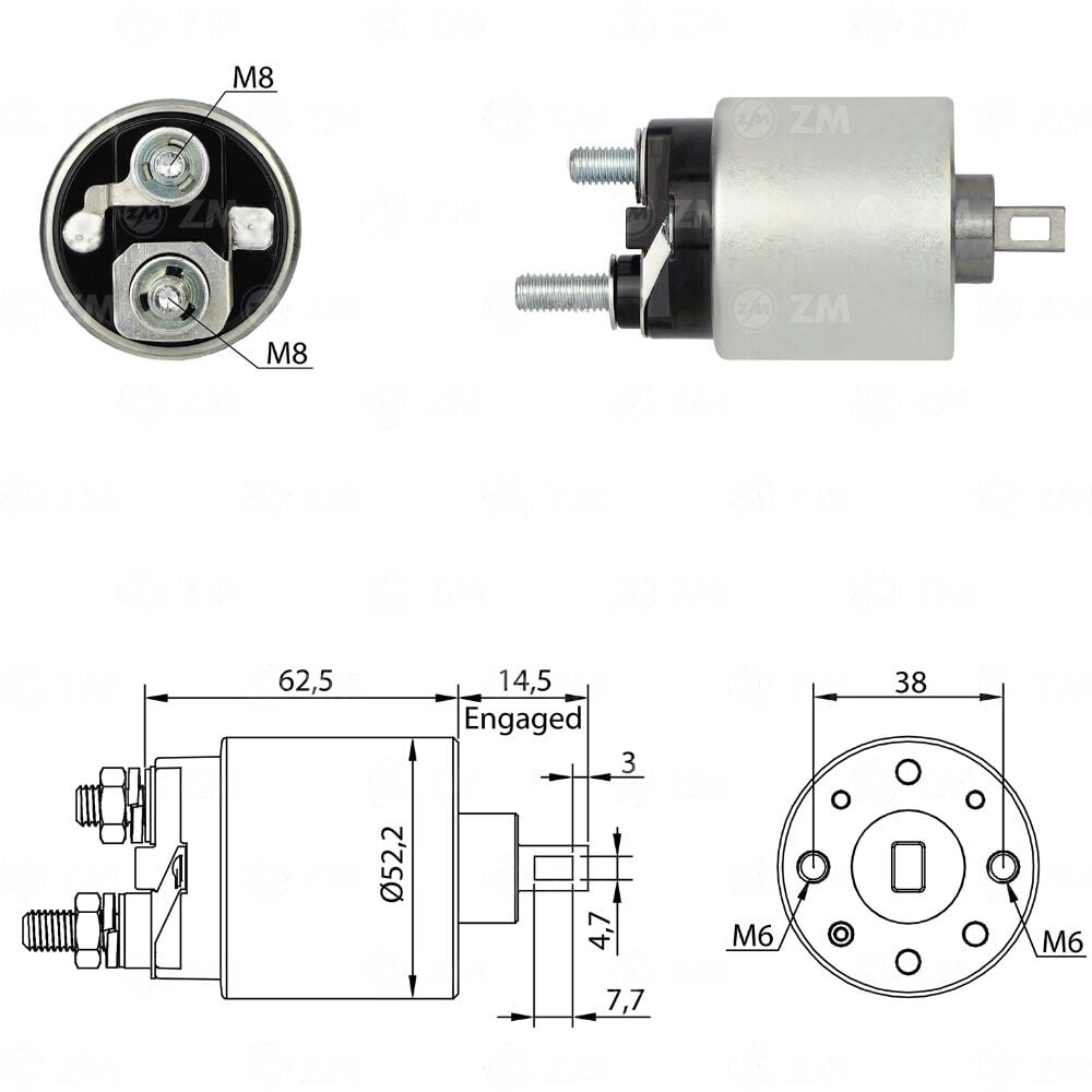 ZM 3710 Marş Otomatiği 12V Alfa Romeo - Fiat - Ford - Lancia
