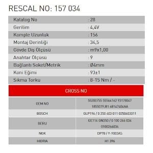 Isıtma Bujisi - Alfa Romeo - Bmc - Jeep Cherokee - Chrysler - Fiat - Opel - ET157034