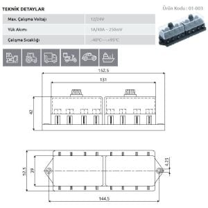 Aksa Sigorta Kutusu 8 Li Bıçak Sigorta - Aksa - 01-003