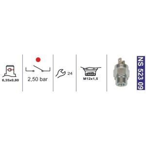 Hava Basınç Müşiri 2,50 Bar M12X1,5 Dişi-Normalde Açık Bmc.Belde Otobüs-Unıversal 53Rs300846 - NS52309