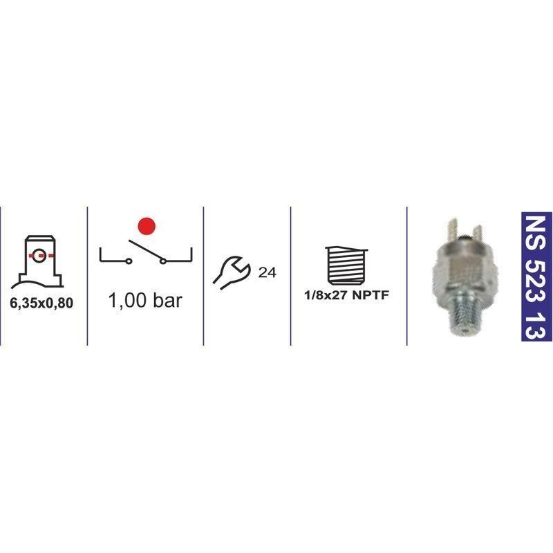 Fren Müşiri-Unıversal-Yağ Basınç Müşiri 1,0 Bar 1/8X27 Npt Normalde Açık New Holland 87584696 - NS52313