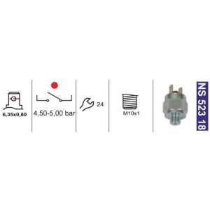Fren Basınç Müşiri-Unıversal-Yağ Basınç 4,5-5,0 Bar M10X1 N.Açık Peugeot J9(Em) - Premıer 5423147 - NS52318