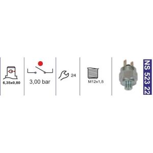 Kapı Müşiri-Fren Müşiri 3B71203 Hava Basınç 3,0 Bar M12X1,5 N.Açık Bmc.Belde Otobüs 110278907 - NS52322