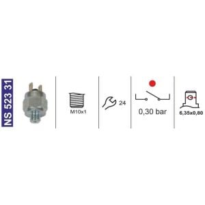 Fren Basınç Müşiri-Hava Basınç-0,30 Bar M10X1 Temsa Ty153164 - NS52331