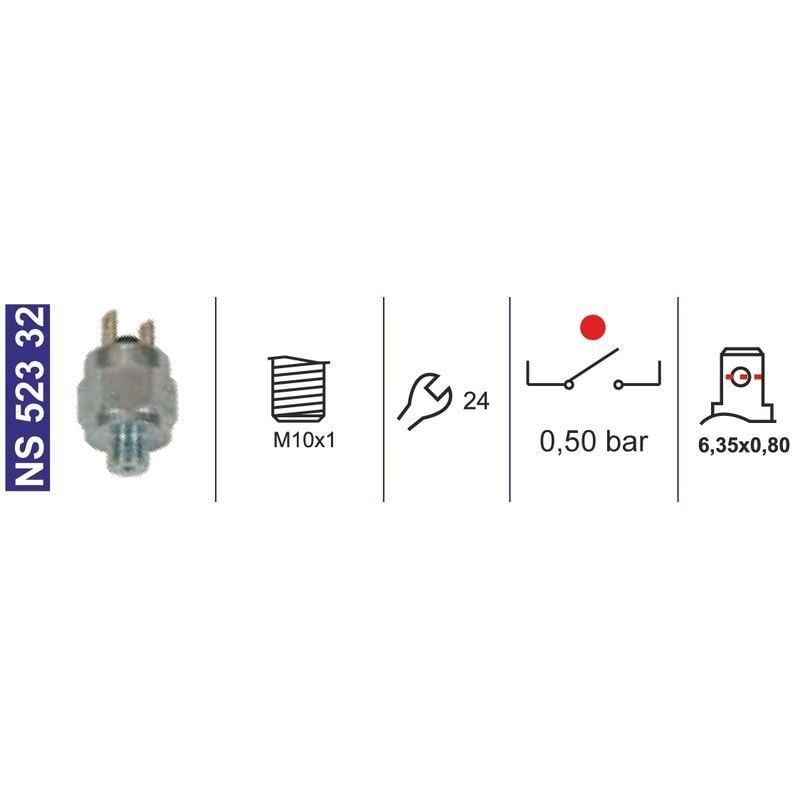 Fren Basınç Müşiri-Hava Basınç-0,50 Bar M10X1 Temsa Ty153165 - NS52332