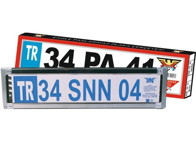Kartal Kalıp Eagle PA-55 Paslanmaz Plaka Altlığı – Reflektörlü Oto Plakalık