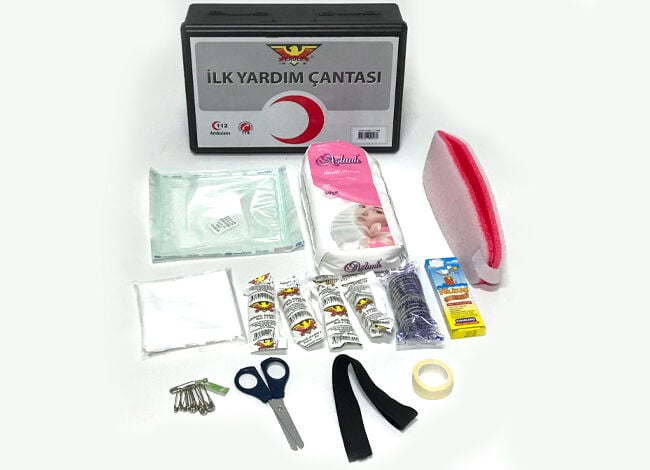 Kartal Kalip KRTKLP-İY064 İlk Yardım Seti Ecza Çantası Ekonomik Siyah KRTKLP-İY064