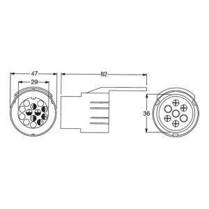 13 Pinli Fişi 7 Pinli Fişe Çeviren 12V Adaptör Karavan Tip