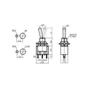 Anahtar Toggle Switch Yaylı MOM-OFF-MOM Ø6mm MTS-123 IC-143