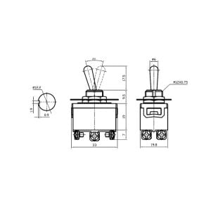 Anahtar Toggle Switch 6P ON-OFF-ON Ø12mm KN3C-203 IC-158
