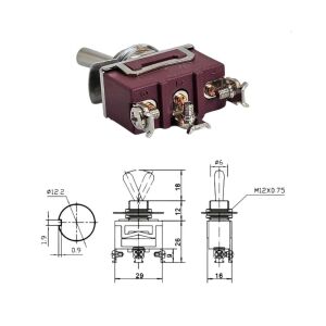 Toggle Switch 15 Amp 3P ON-OFF-ON Ø12mm XT13-B SWION IC-153S