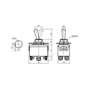 Anahtar Toggle Switch 6P MOM-OFF-MOM Ø12mm KN3C-223 IC-160
