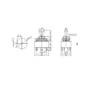 Anahtar Toggle Switch 6P ON-OFF Ø12mm KN3C-202P IC-151