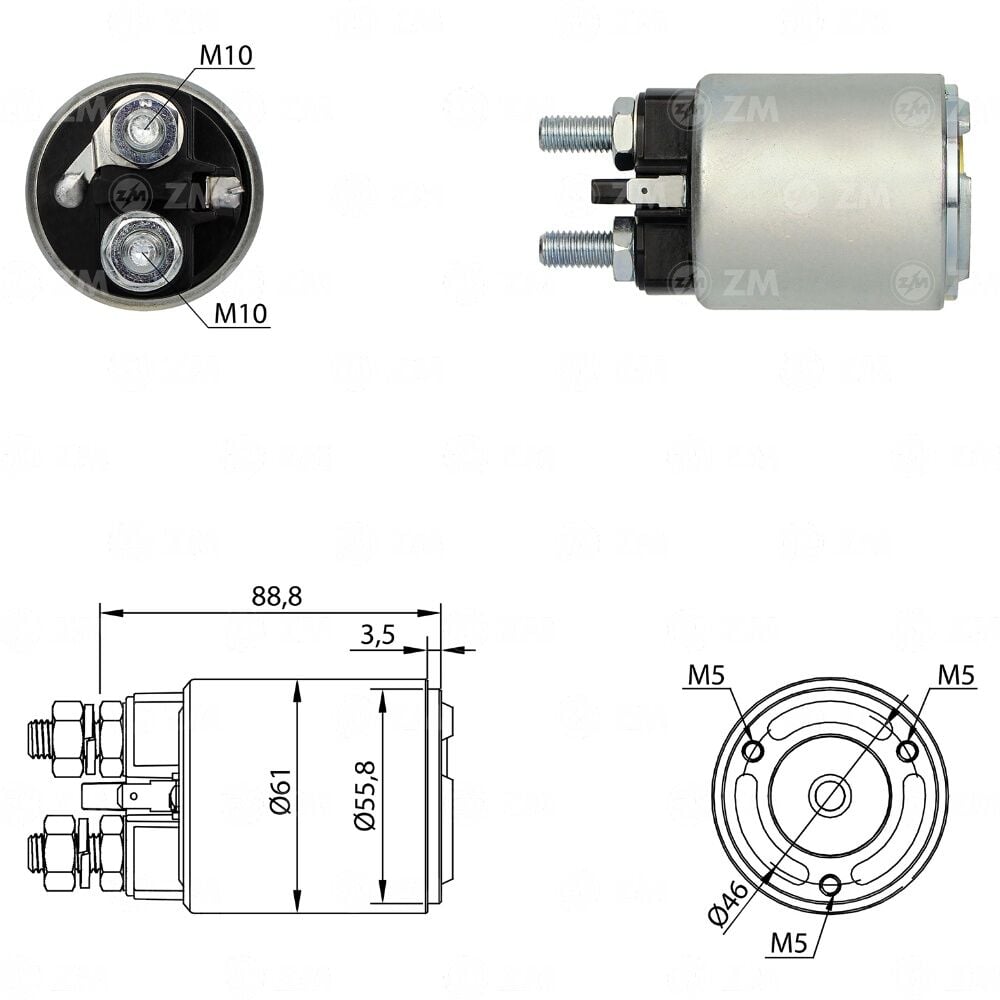Zm 654 MARŞ OTOMATİĞİ 12V FIAT / IVECO / FIAT ALLIS (BMM) (SMA-0654)