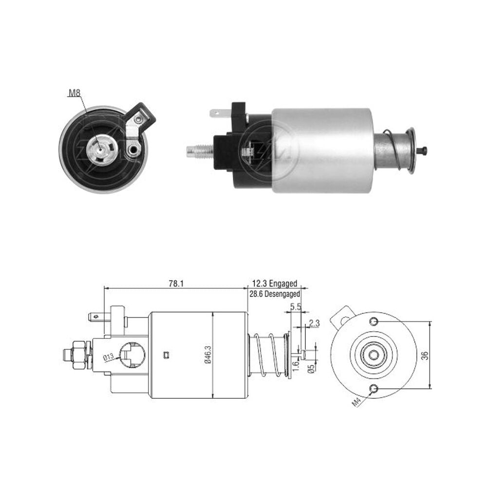 Zm 665 MARŞ OTOMATİĞİ 12V CHRYSLER - DODGE 300 - CHALLENGER - CHARGER - DURANGO - RAM / JEEP GRAND CHEROKEE