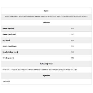 Form Metal 52858 İnter 1800 10 Kanal 10 Diş 20062094 Marş Dişlisi