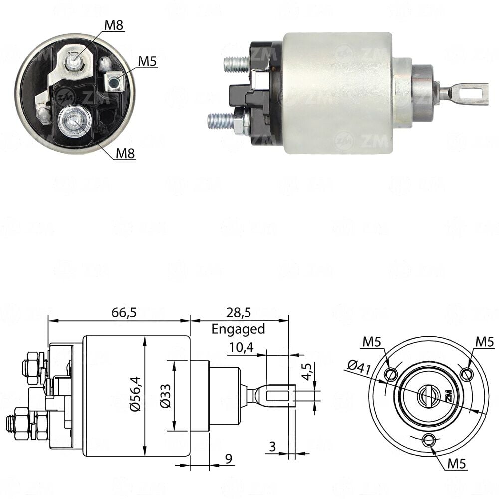 Zm 672 MARŞ OTOMATİĞİ 12V CITROEN BX - C15 / PEUGEOT 205 / RENAULT