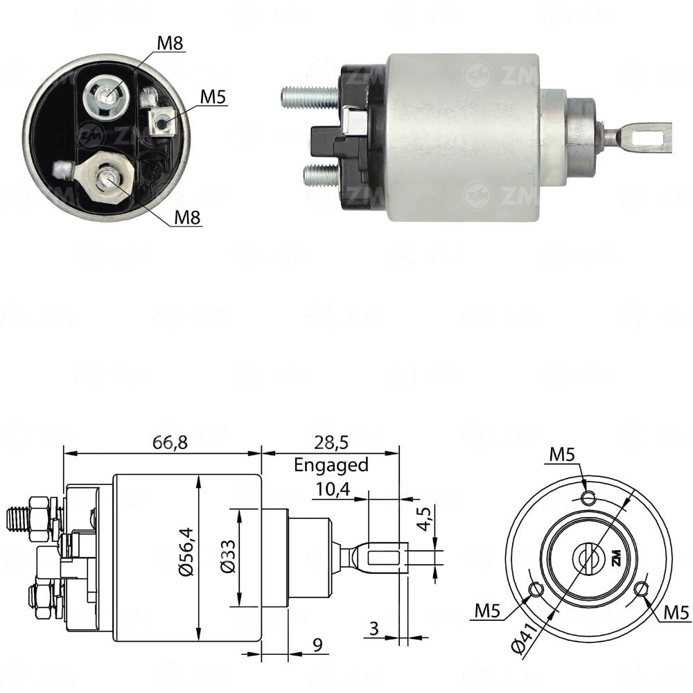 Zm 674 MARŞ OTOMATİĞİ 12V ALFA ROMEO / CHRYSLER / GM - OPEL / MERCEDES-BENZ / SSANGYONG