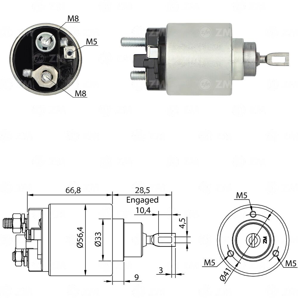 Zm 674 MARŞ OTOMATİĞİ 12V ALFA ROMEO / CHRYSLER / GM - OPEL / MERCEDES-BENZ / SSANGYONG