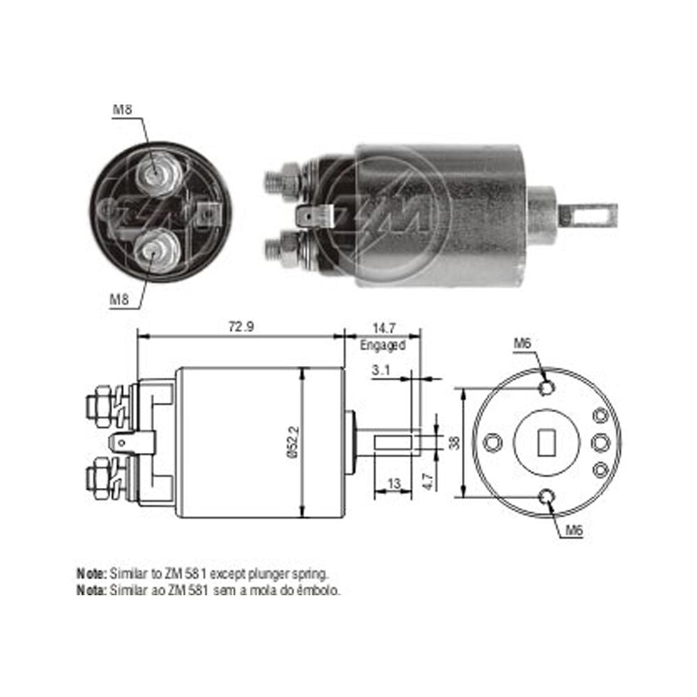 Zm 680 MARŞ OTOMATİĞİ 12V MASSEY FERGUSON TRACTOR / NISSAN 200 - 280 - 510 - 610 - 620 - 710 - BLUEBIRD - DATSUN - LAUREL