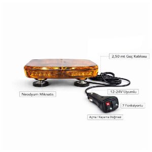 Tepe İkaz Lambası  32 Led Sarı 12/24V