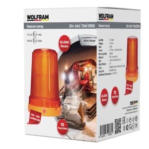 Led Tepe Döner İkaz Lambası 10 Fonksiyonlu 12/24V E-Belgeli 72W