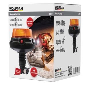 Led Tepe Döner İkaz Lambası Civatalı 10 Fonksiyon E9-Belgeli